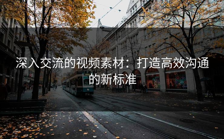 深入交流的视频素材：打造高效沟通的新标准