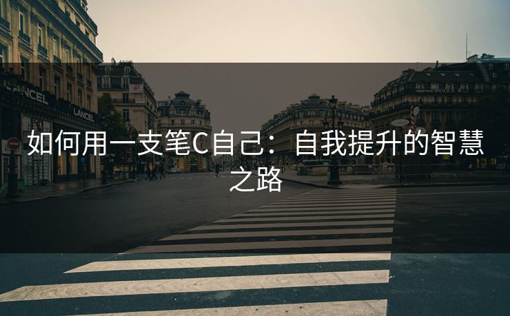 如何用一支笔C自己：自我提升的智慧之路