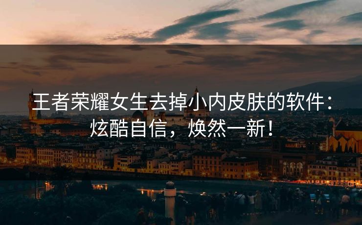王者荣耀女生去掉小内皮肤的软件：炫酷自信，焕然一新！
