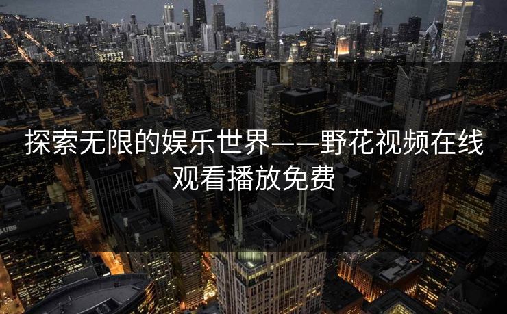 探索无限的娱乐世界——野花视频在线观看播放免费